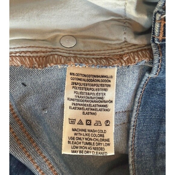 FREE PEOPLE Womens Size 31 Blue Denim Jeans Frayed Hem Factory Distressing - Picture 4 of 8